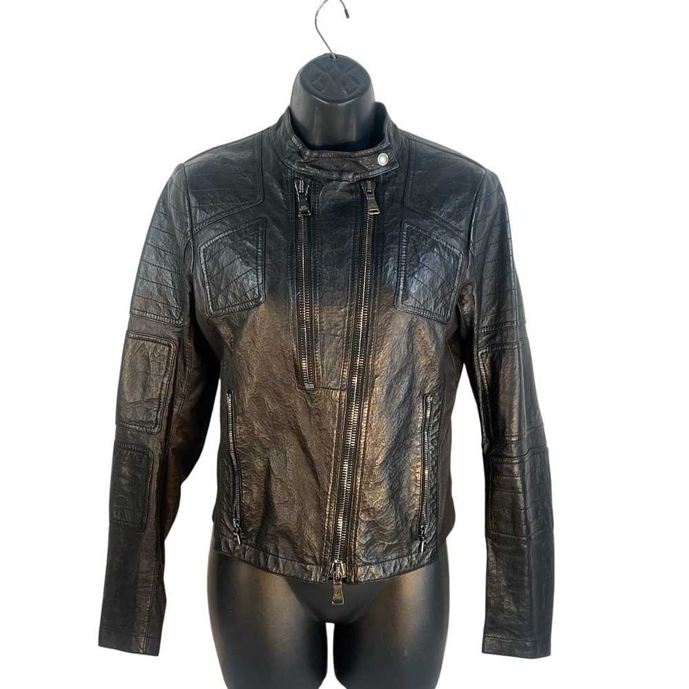 vintage Neil Barrett Italy Fine Leather Celebrity Moto Rocker Jacket  Sz M